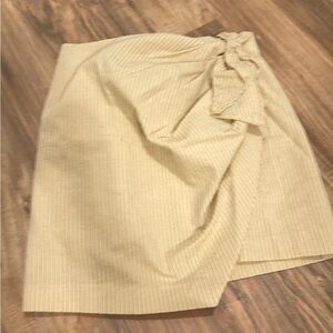 Zara Asymmetrical Cream Wrap Skirt with Side Knot